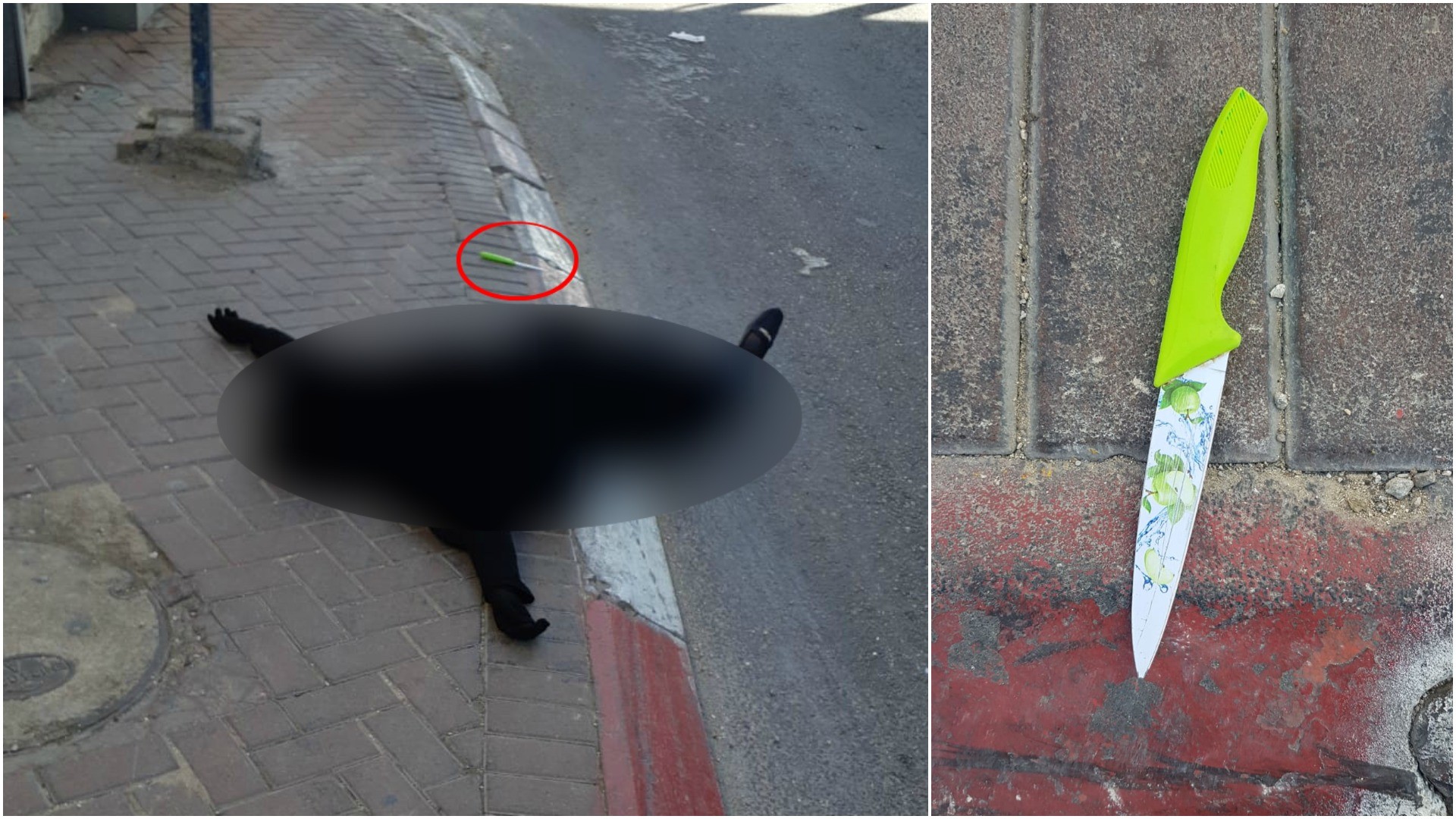 המחבלת והסכין. צילום: משטרת ישראל
