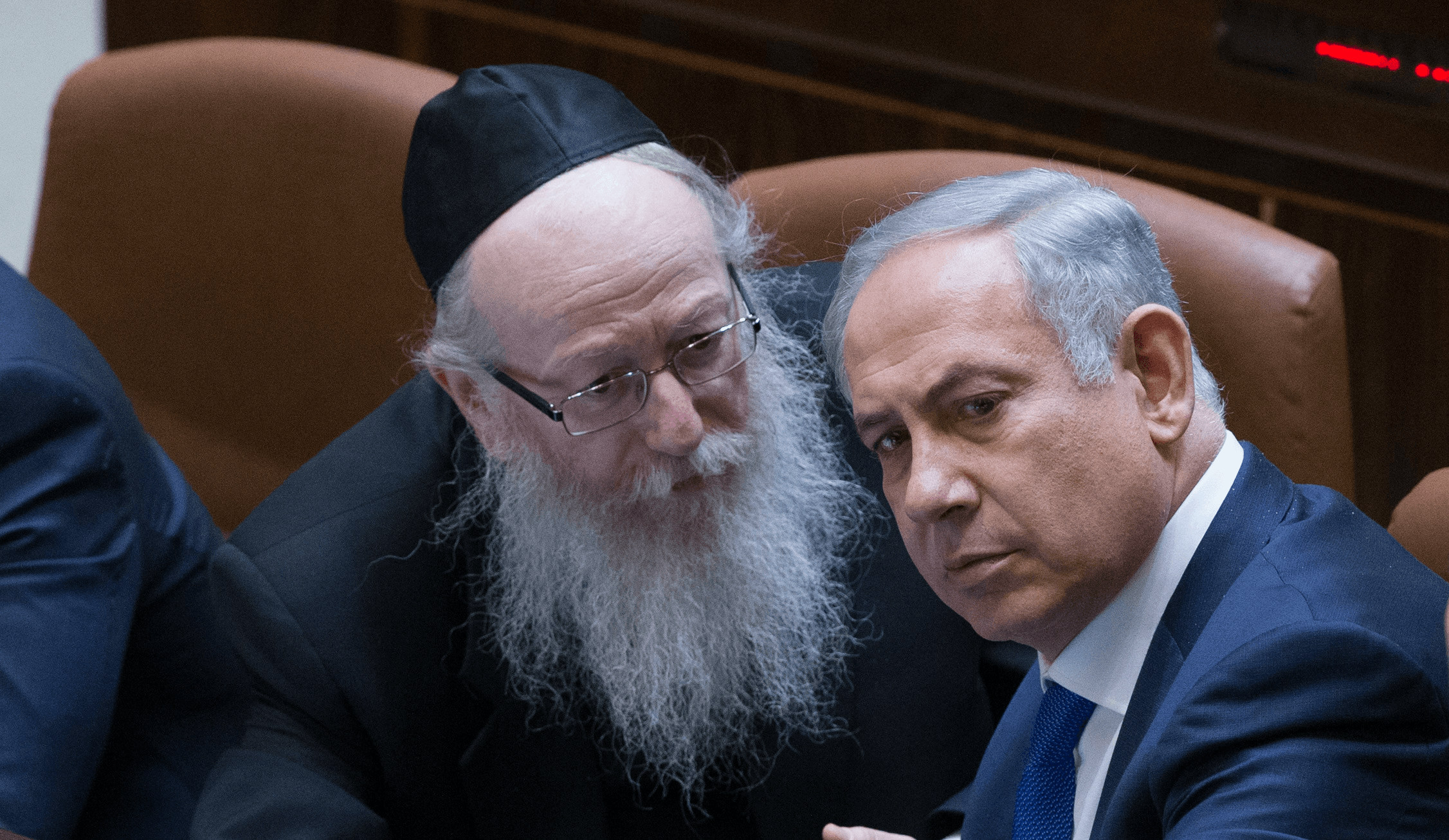 מותיר כיסא ריק לחסידות גור. ליצמן ונתניהו. צילום: יונתן זינדל, פלאש 90