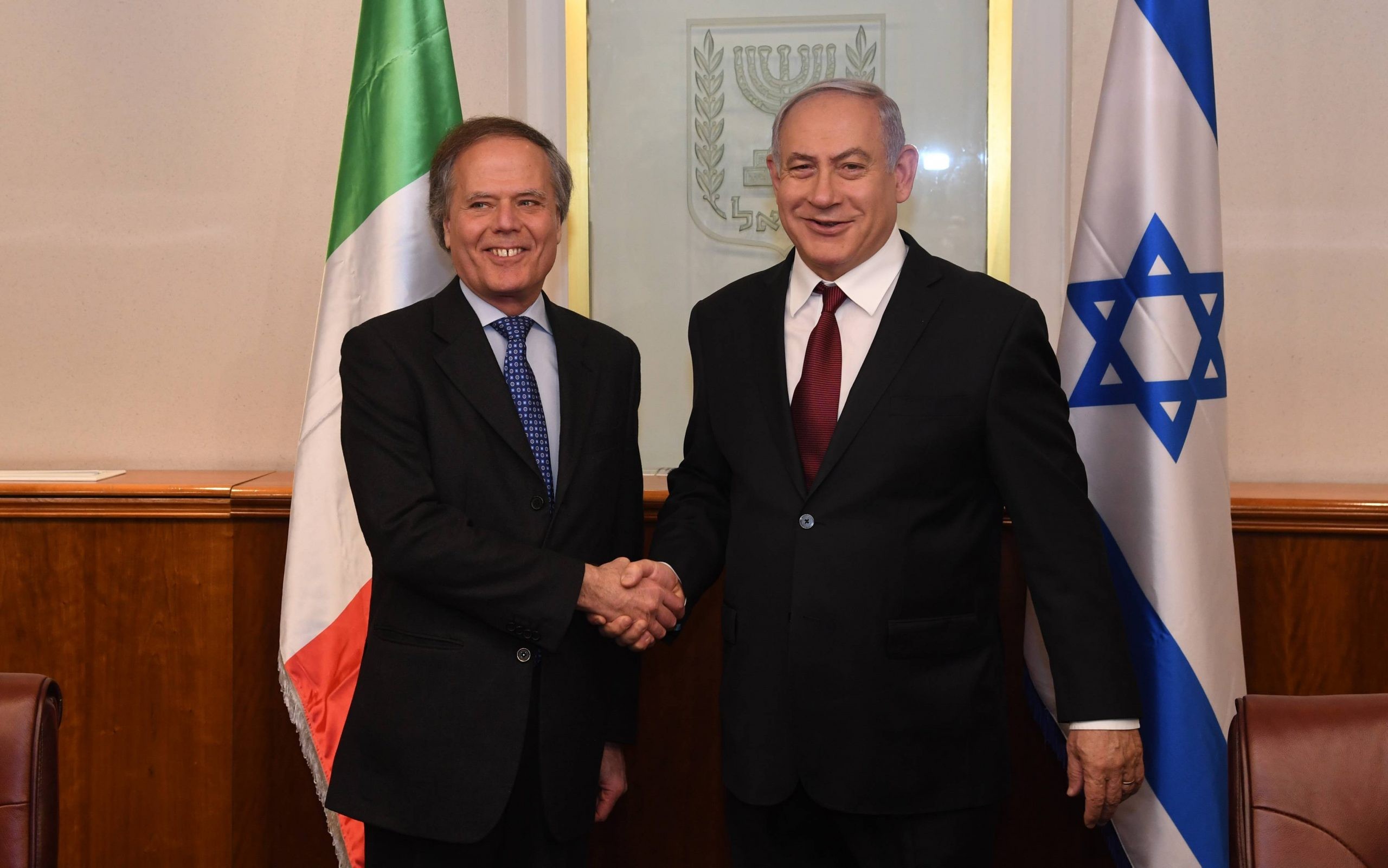 רה"מ נתניהו נפגש עם שר החוץ האיטלקי בלשכתו בירושלים