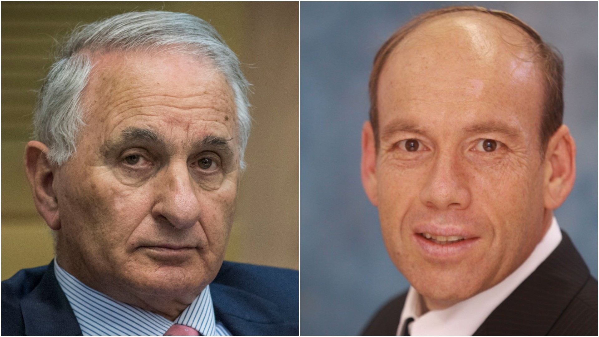 מתניהו אנגלמן (מימין. צילום: אתר המל"ג) וגיורא רום (צילום: יונתן זינדל, פלאש 90)