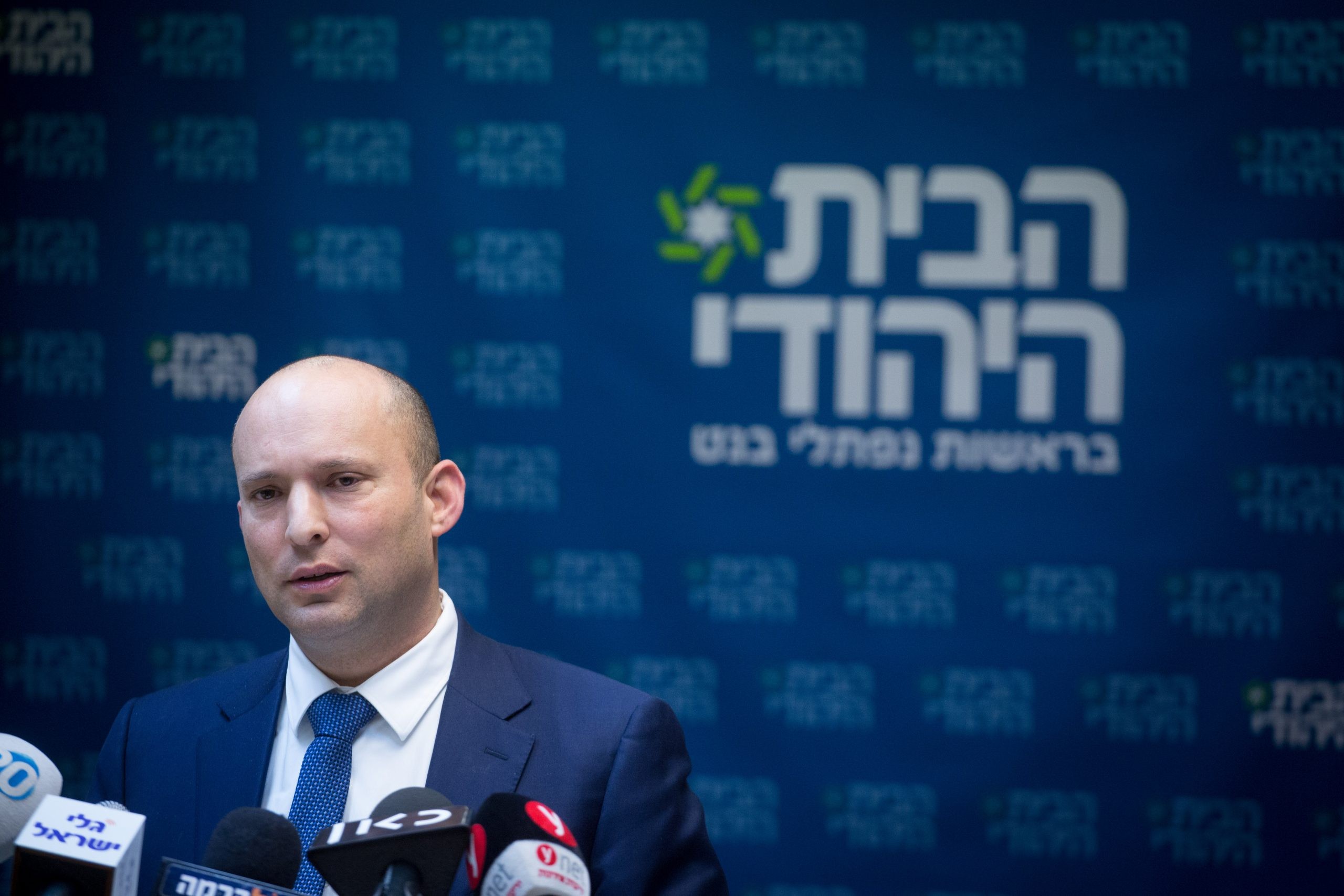 השר נפתלי בנט בישיבת סיעה, ינואר 2018. צילום: מרים אלסטר, פלאש 90