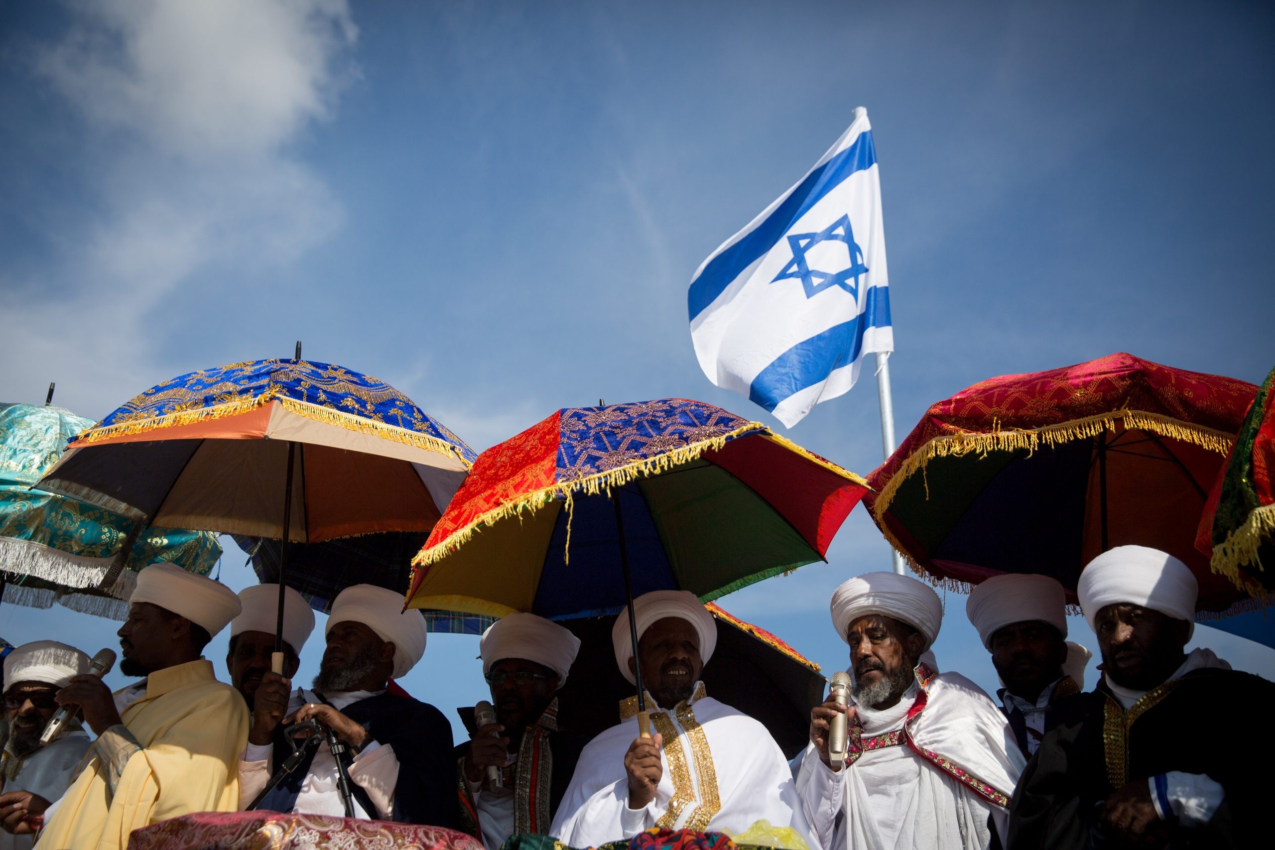 תפילת הקייסים בחג הסיגד, ארמון הנציב, ירושלים. צילום: מרים אלסטר, פלאש 90