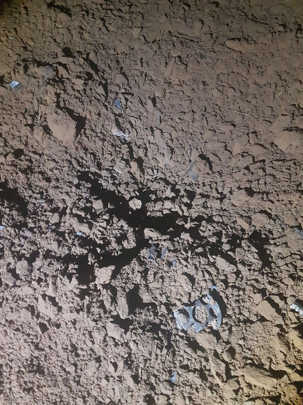 מקום נפילת הרקטה. צילום: מועצה אזורית אשכול