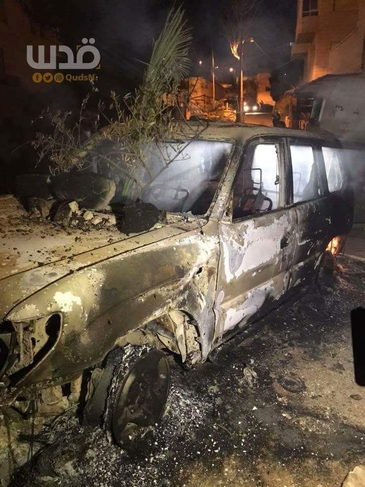 הרכב שנשרף באבו דיס. צילום: ערבי