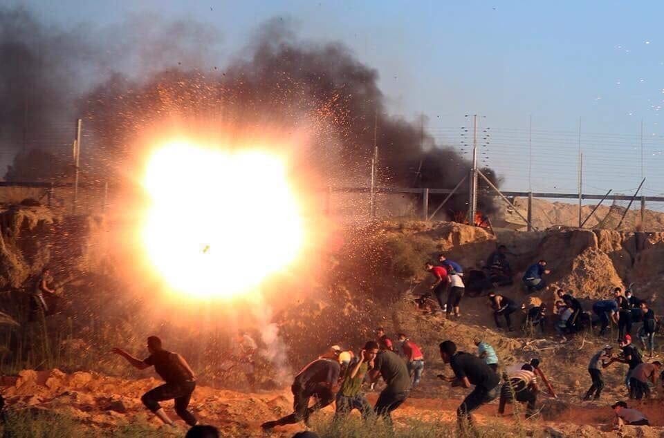 עימותים אלימים לאורך גבול הרצועה. צילום: ערבי