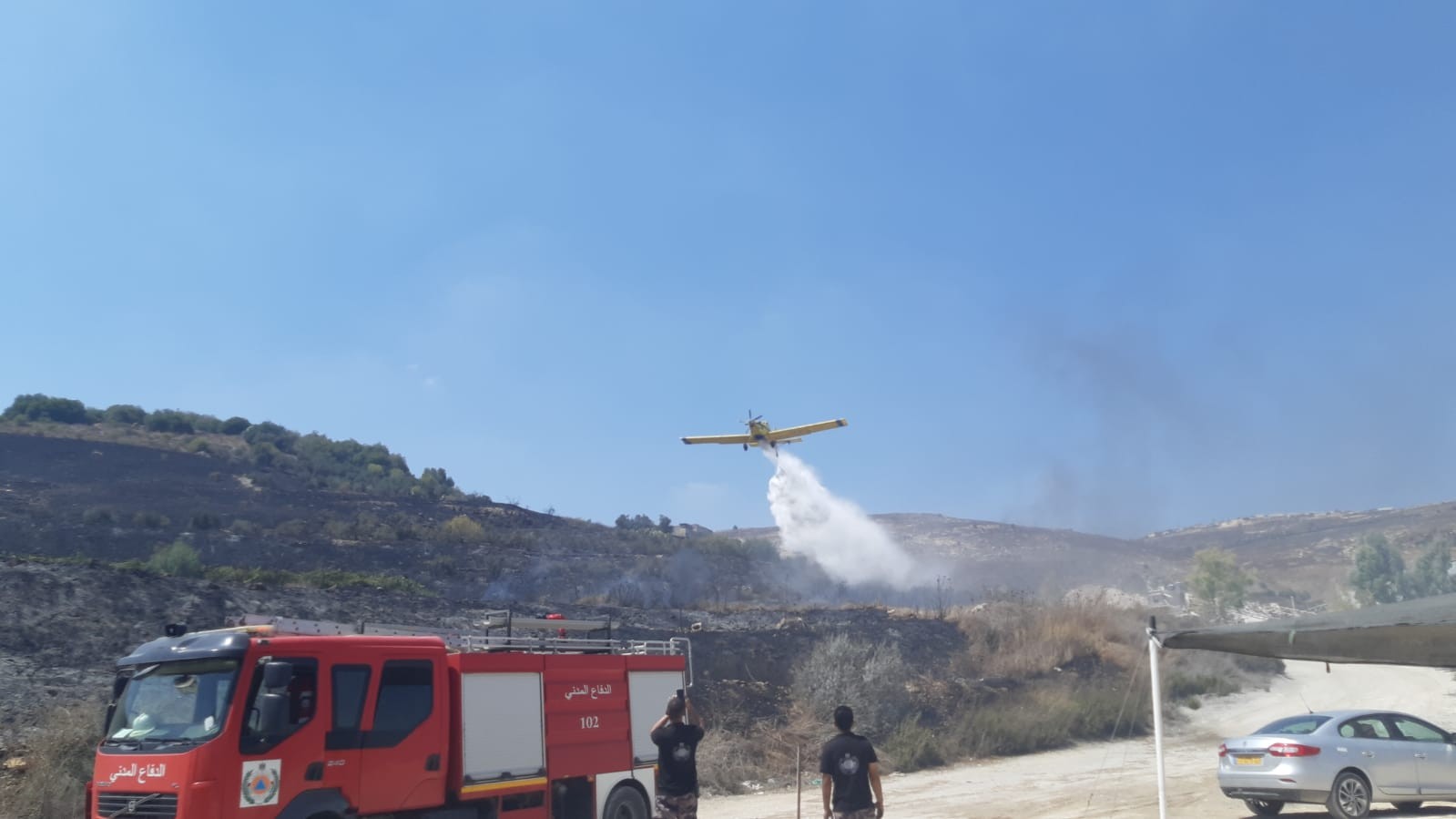 מטוסי כיבוי משתלטים על השריפה סמוך להר ברכה