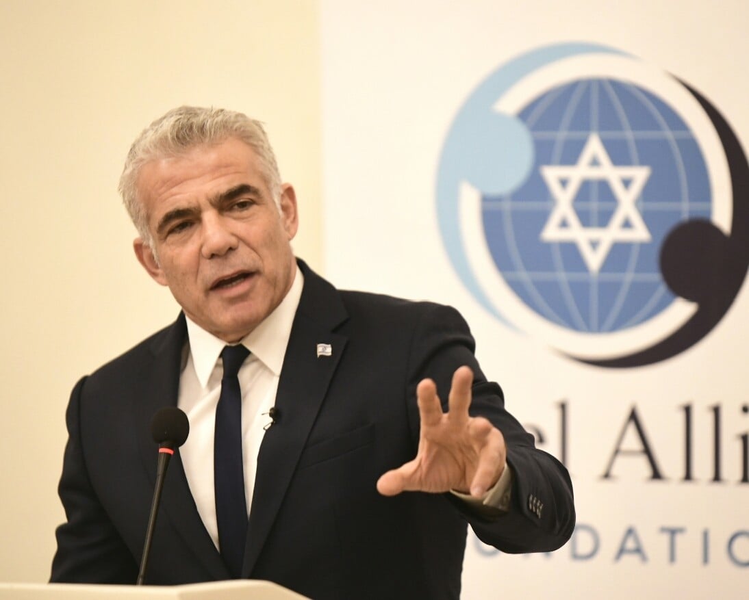יאיר לפיד בכנס IAF. צילום: אבי חיון
