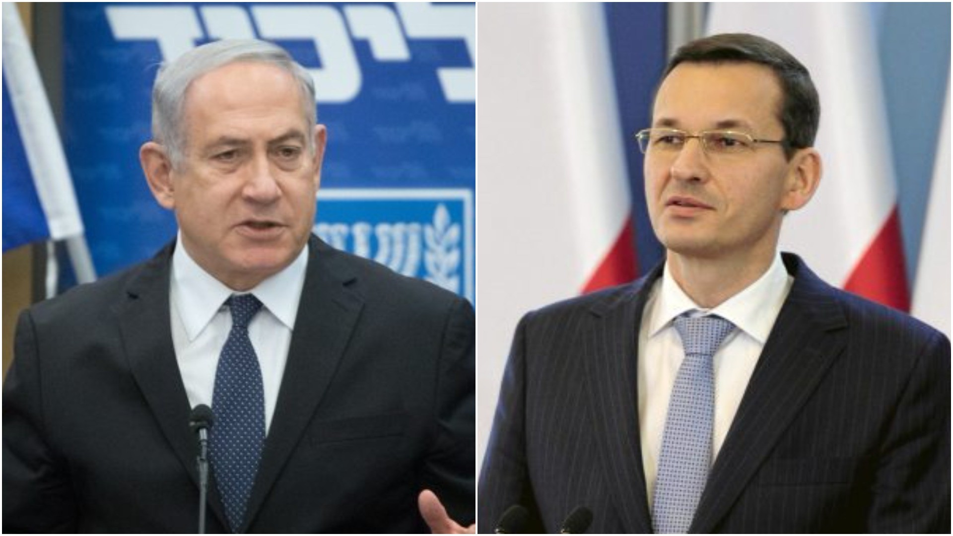 ראש ממשלת פולין מורבייצקי וראש ממשלת ישראל נתניהו. צילום: פליקר ופלאש90