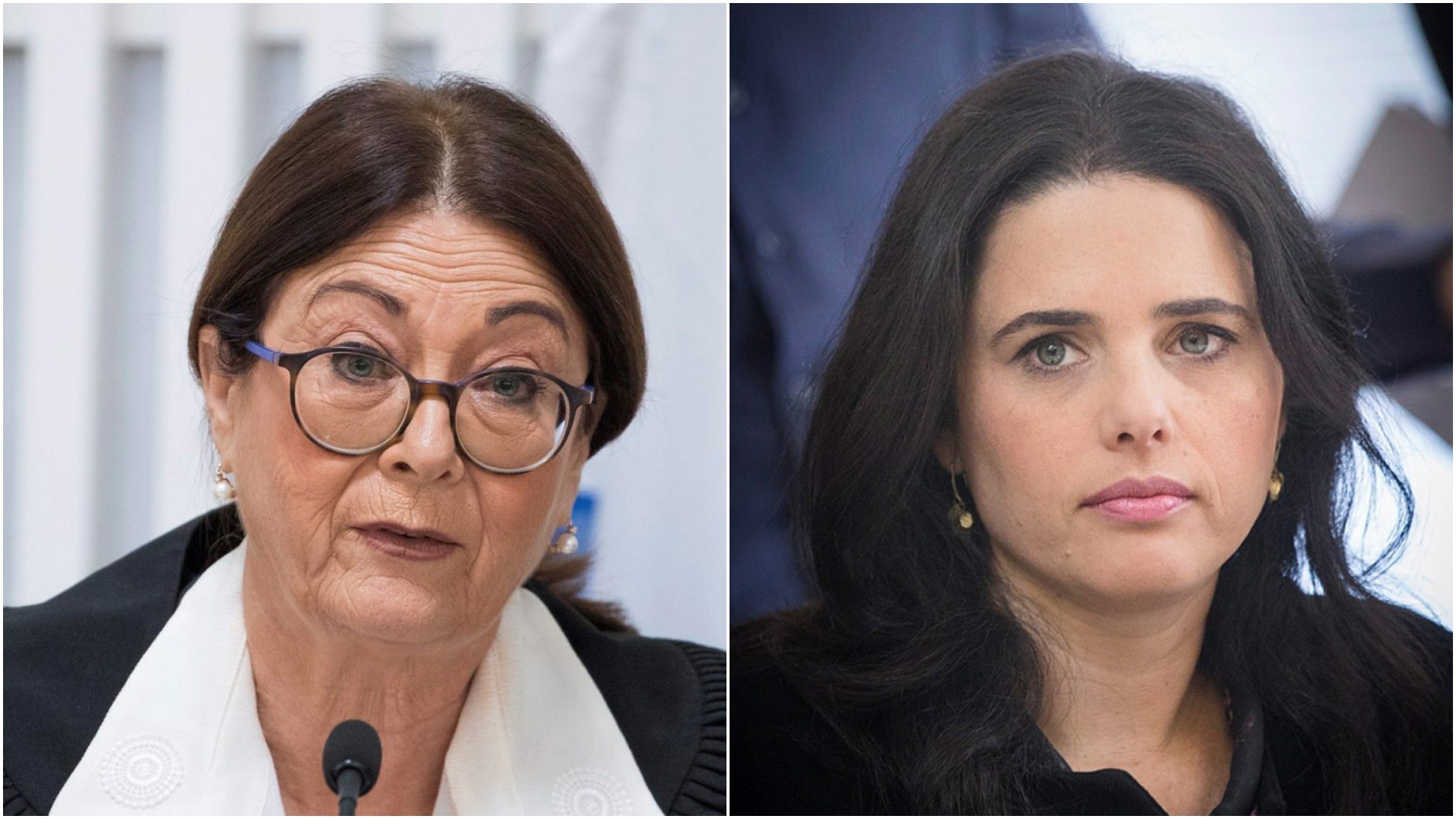 איילת שקד ואסתר חיות. צילום: יונתן סינדל, פלאש 90