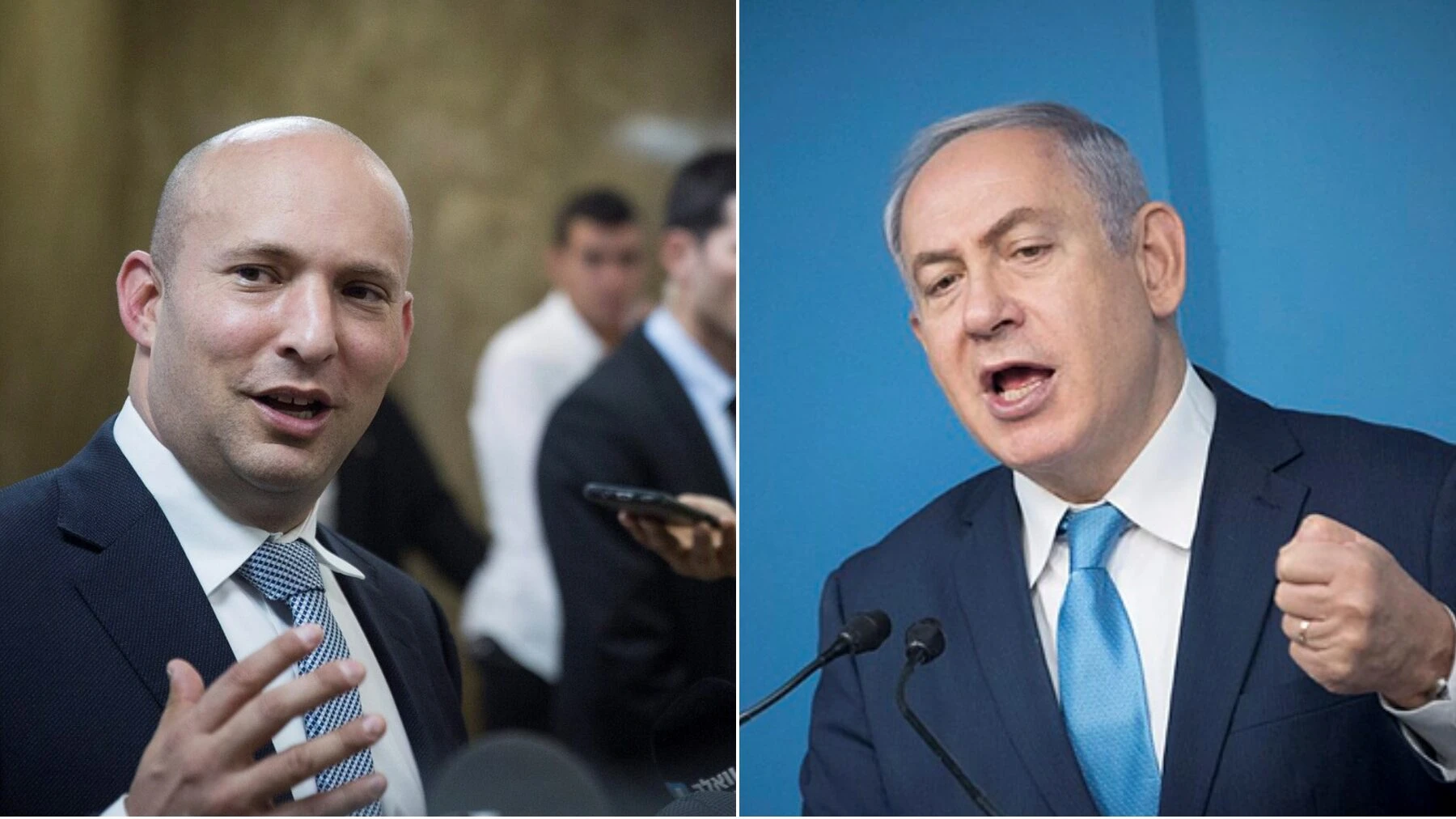 צילום: נתניהו: יונתן סינדל, פלאש 90; בנט: הדס פרוש, פלאש 90