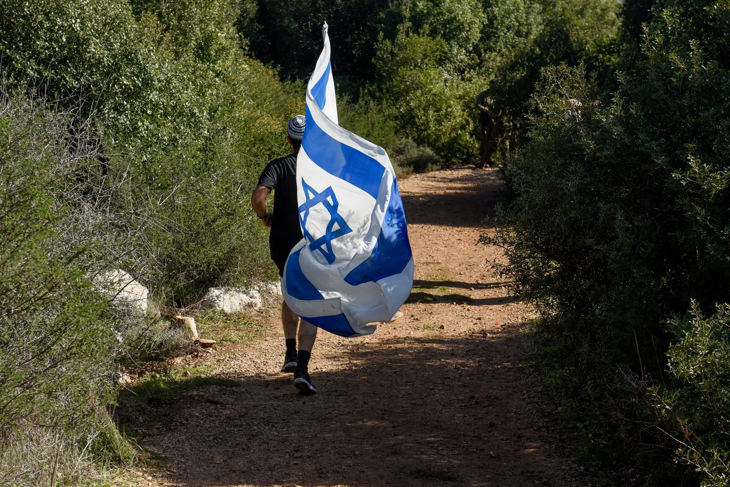 סמוך לזירת הפיגוע ביער ריחן. צילום: מאיר וקנין, פלאש 90