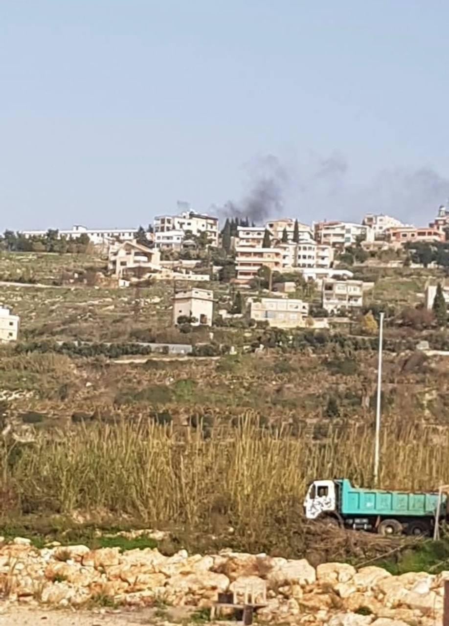 עשן נראה באיזור האירוע. צילום: רשתות ערביות