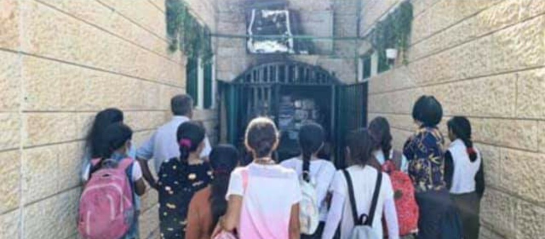 ביה"ס שנשרף. צילום: קבוצת תל שבע בעברית