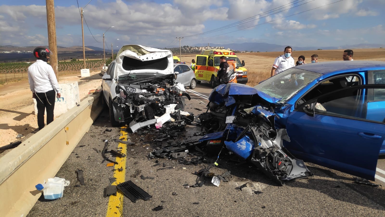 שלושה פצועים קשה בהתנגשות בין שני כלי רכב בגליל התחתון