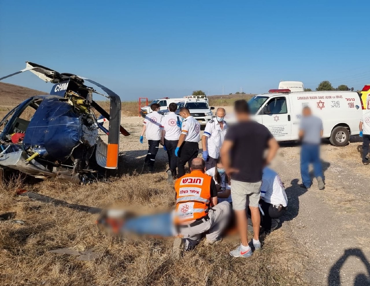 שני פצועים בהתרסקות מסוק סמוך לקיבוץ רגבים