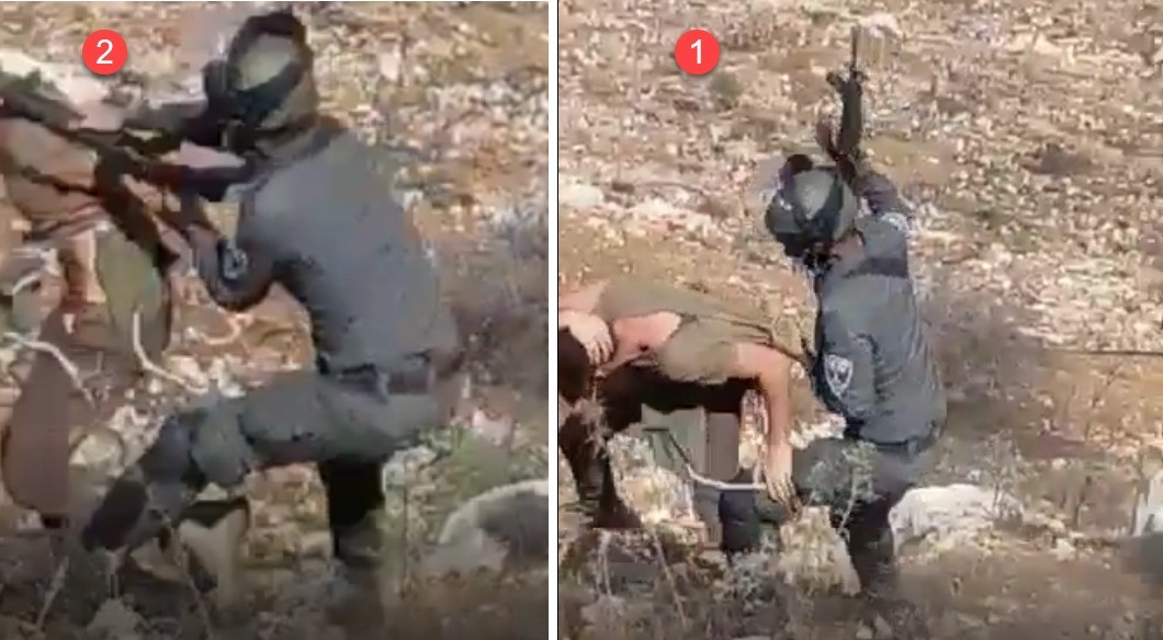 תיעוד: שוטר מג"ב מכה בנשקו נער במהלך פינוי מאחז סמוך ליצהר