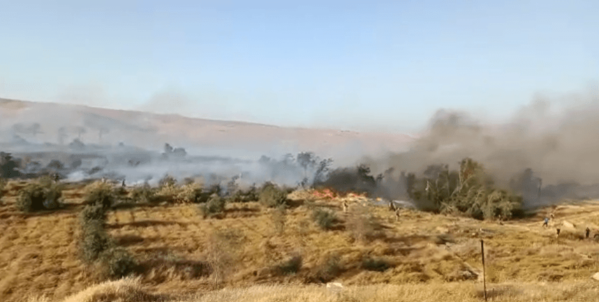 שריפה פרצה ביישוב ייטב בבקעת הירדן: נשקל פינוי אזרחים