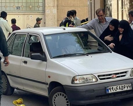 זירת החיסול, אתמול. צילום: רשתות ערביות