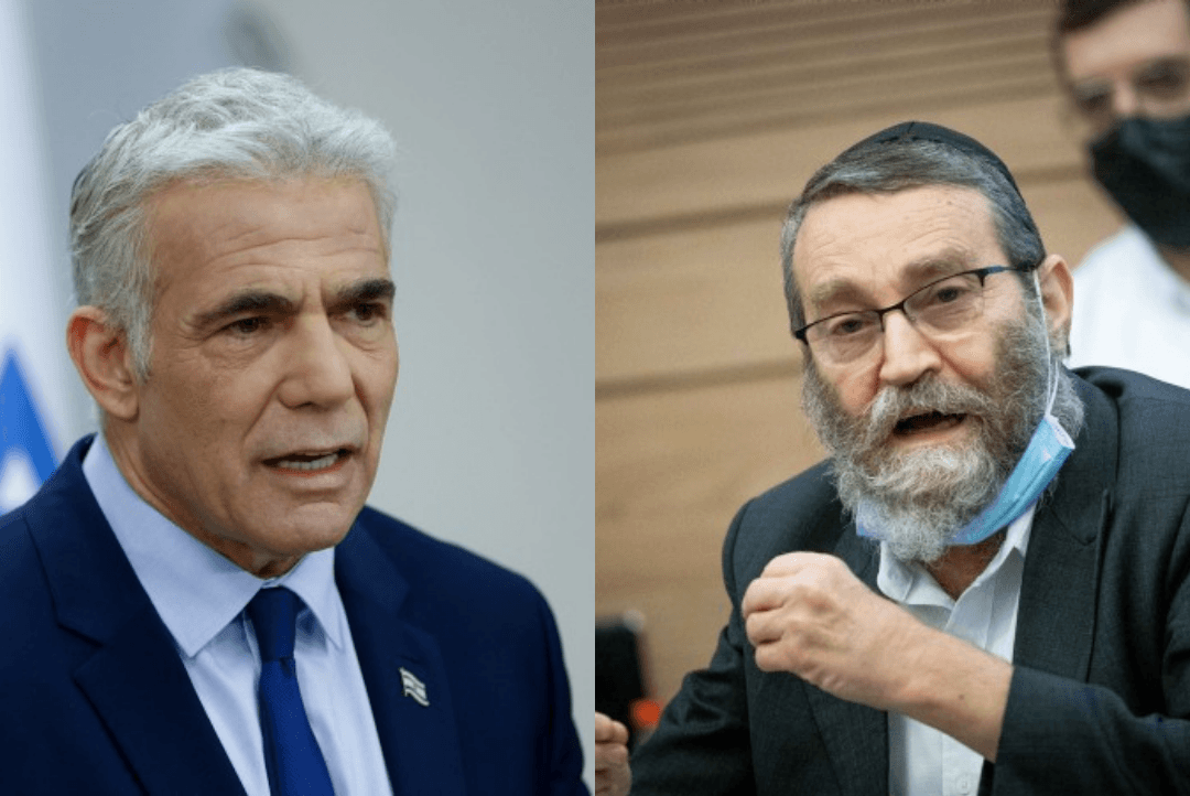 גפני ולפיד. עיבוד: אוליביה פיטוסי, יונתן זינדל פלאש 90