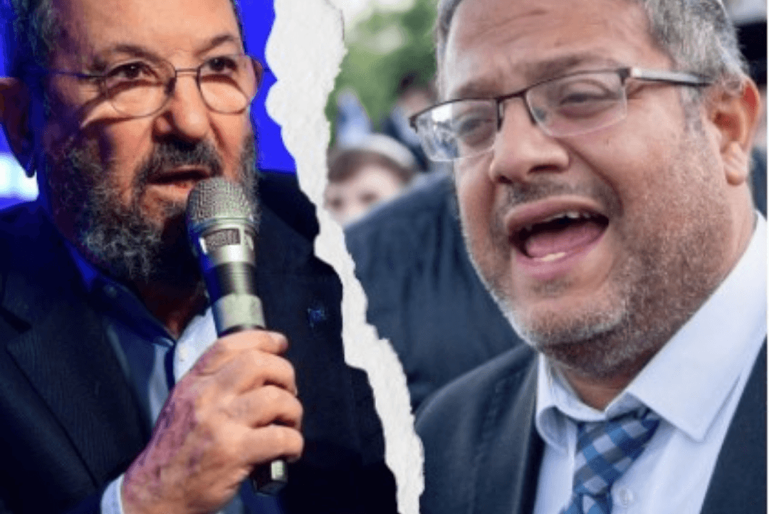 איתמר בן גביר, אהוד ברק. עיבוד: יונתן זינדל פלאש 90