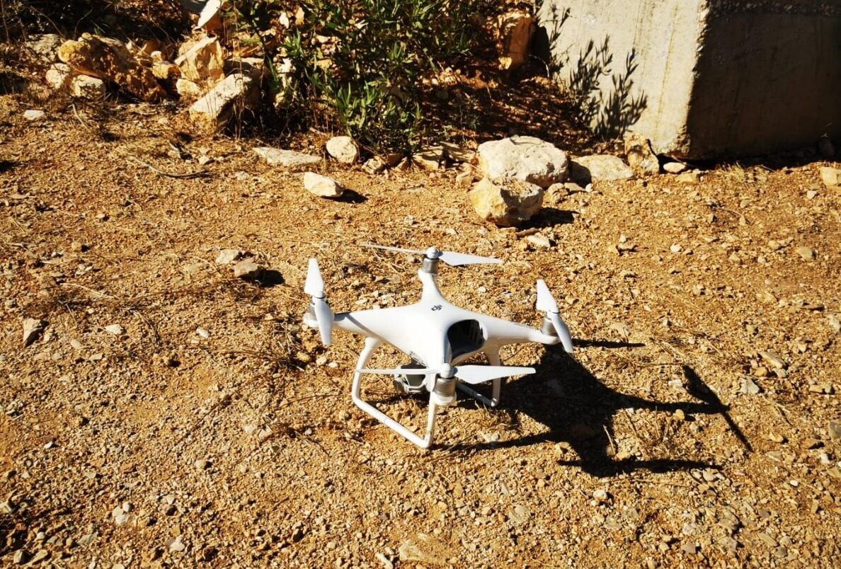 הרחפן שהופל בגבול לבנון. צילום: דובר צה"ל