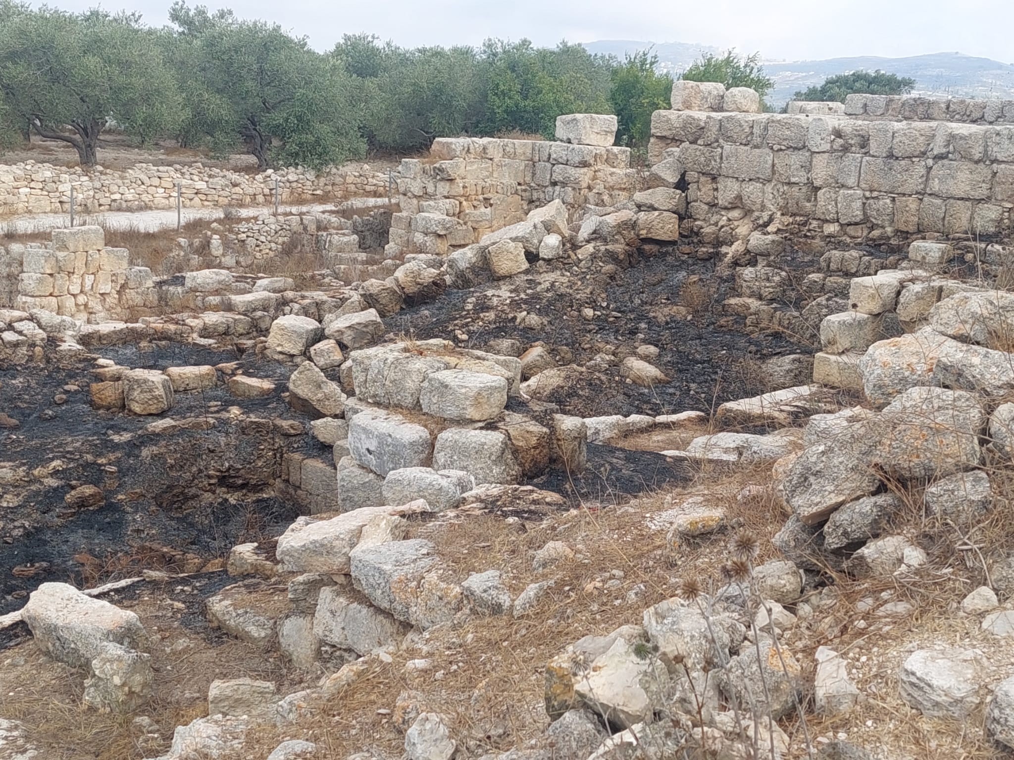 "חרפה לאומית": אתר מורשת עתיק בשומרון הוצת והושחת | תיעוד