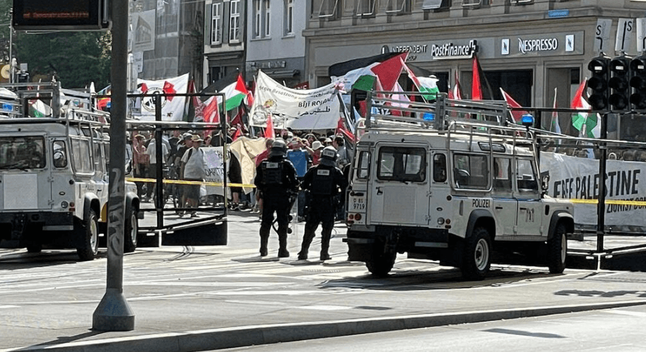 מול הכנס לציון הקונגרס הציוני הראשון: אלפי מפגינים נגד ישראל בבאזל