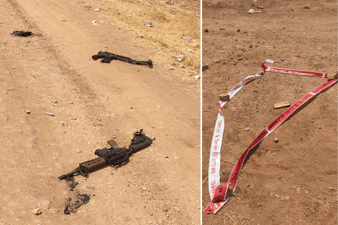 הנשקים בהם השתמשו המחבלים. קרדיט: לפי סעיף 27א לחוק זכויות יוצרים