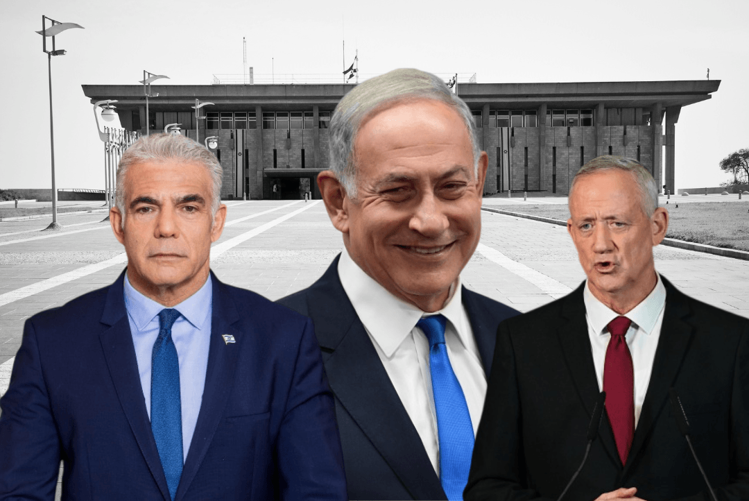 לפיד, נתניהו וגנץ | צילום: תומר נויברג, אבשלום ששוני, יוסי אלוני פלאש 90