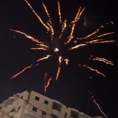 זיקוקים בשועפאט. צילום מסך מתוך סרטון