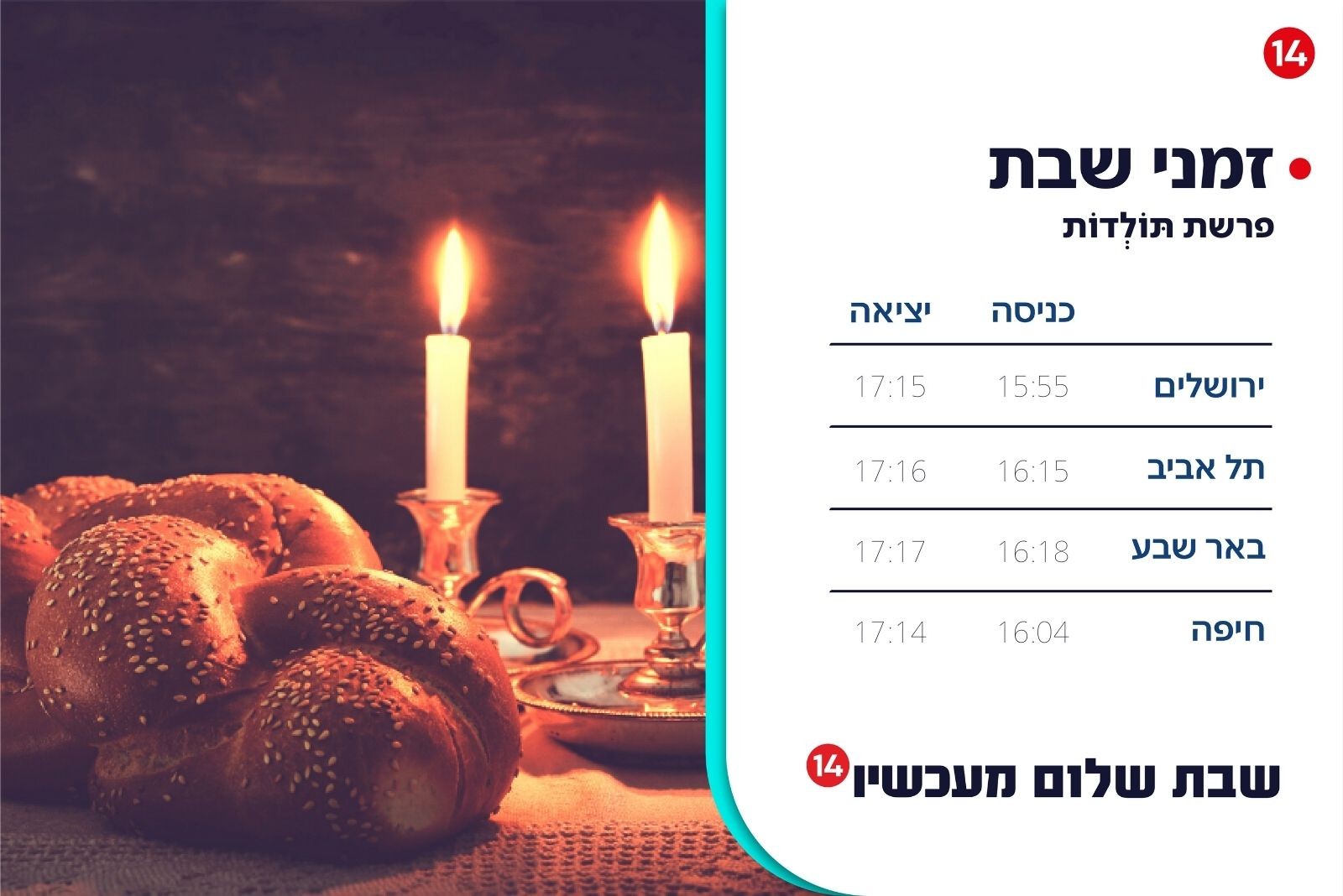 שבת שלום לכל עם ישראל! • אלו זמני כניסת ויציאת השבת