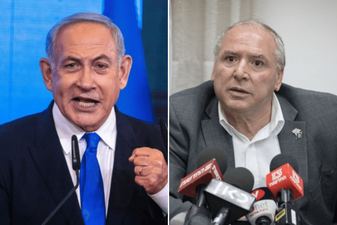 בנימין נתניהו ודודי אמסלם. צילום: אוליביה פיטוסי הדס פרוש פלאש 90