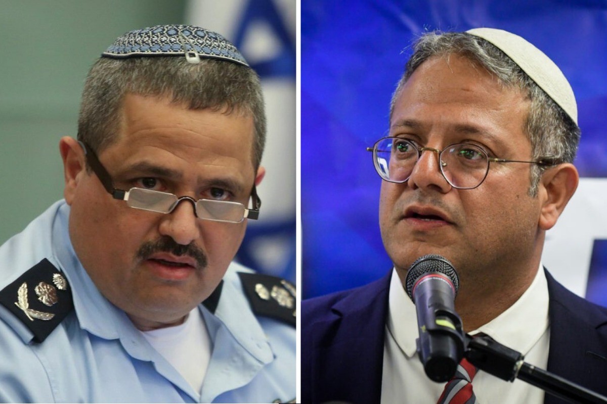ח"כ איתמר בן גביר, המפכ"ל לשעבר רוני אלשיך | צילומים: אבשלום ששוני, יונתן זינדל, פלאש 90