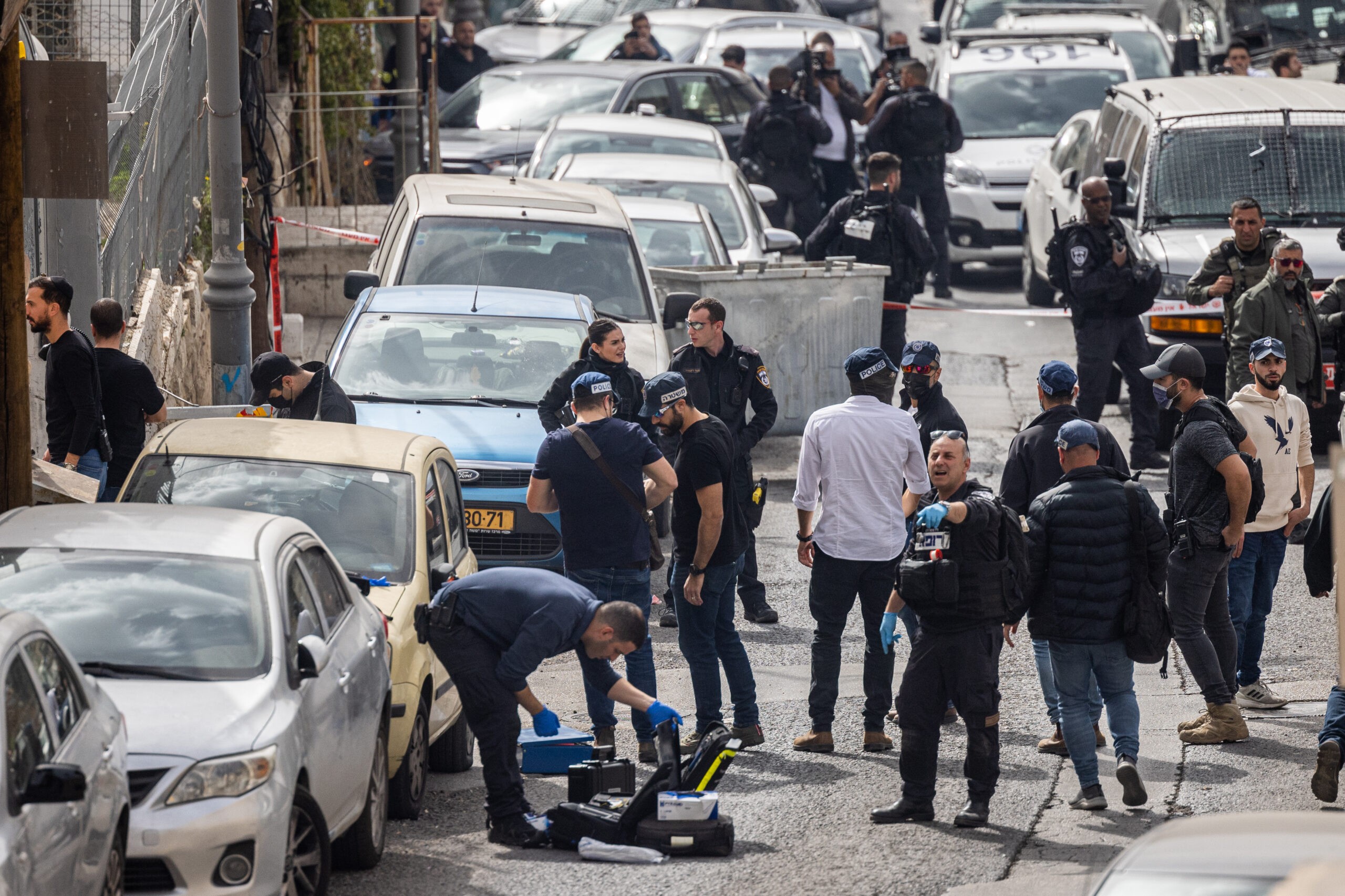 זירת הפיגוע בעיר דוד במזרח ירושלים | צילום: יונתן זינדל, פלאש 90