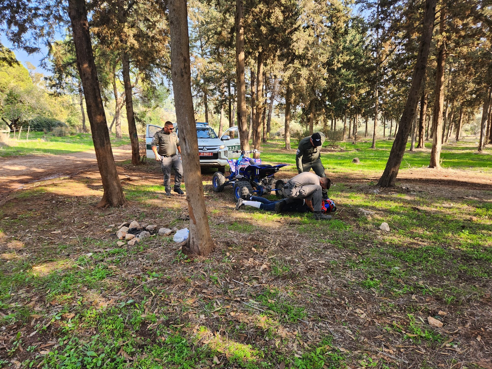 המעצר בתום המרדף המשטרתי. צילום: דוברות המשטרה