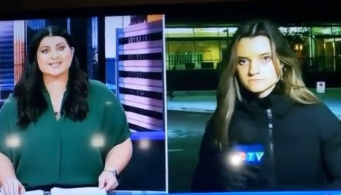 בשידור חי: עיתונאית חווה מקרה חירום מטריד בטלוויזיה הקנדית | תיעוד
