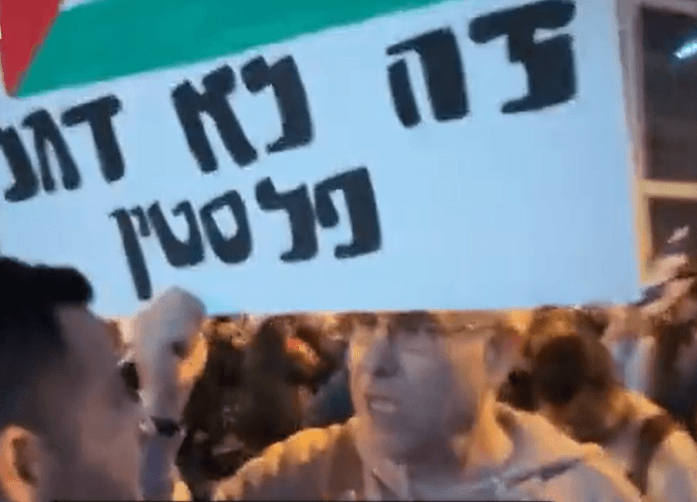דגלי אש"ף, לק ג'ל וקפטן מכבי ת"א: זה מה שהוכמן מצא בהפגנת השמאל