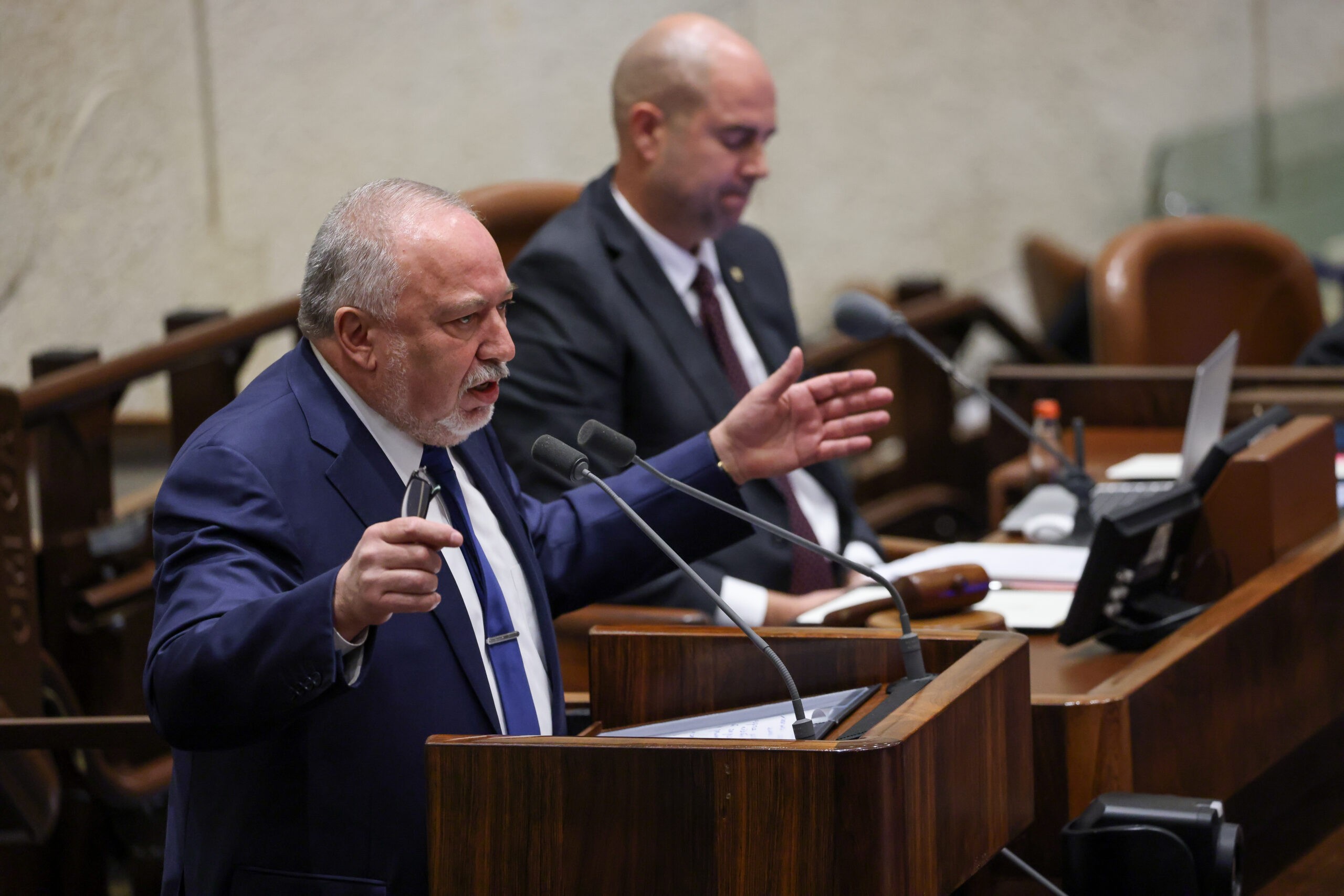ח"כ אביגדור ליברמן יו"ר ישראל ביתנו במליאה | צילום: נועם מושקוביץ, דוברות הכנסת