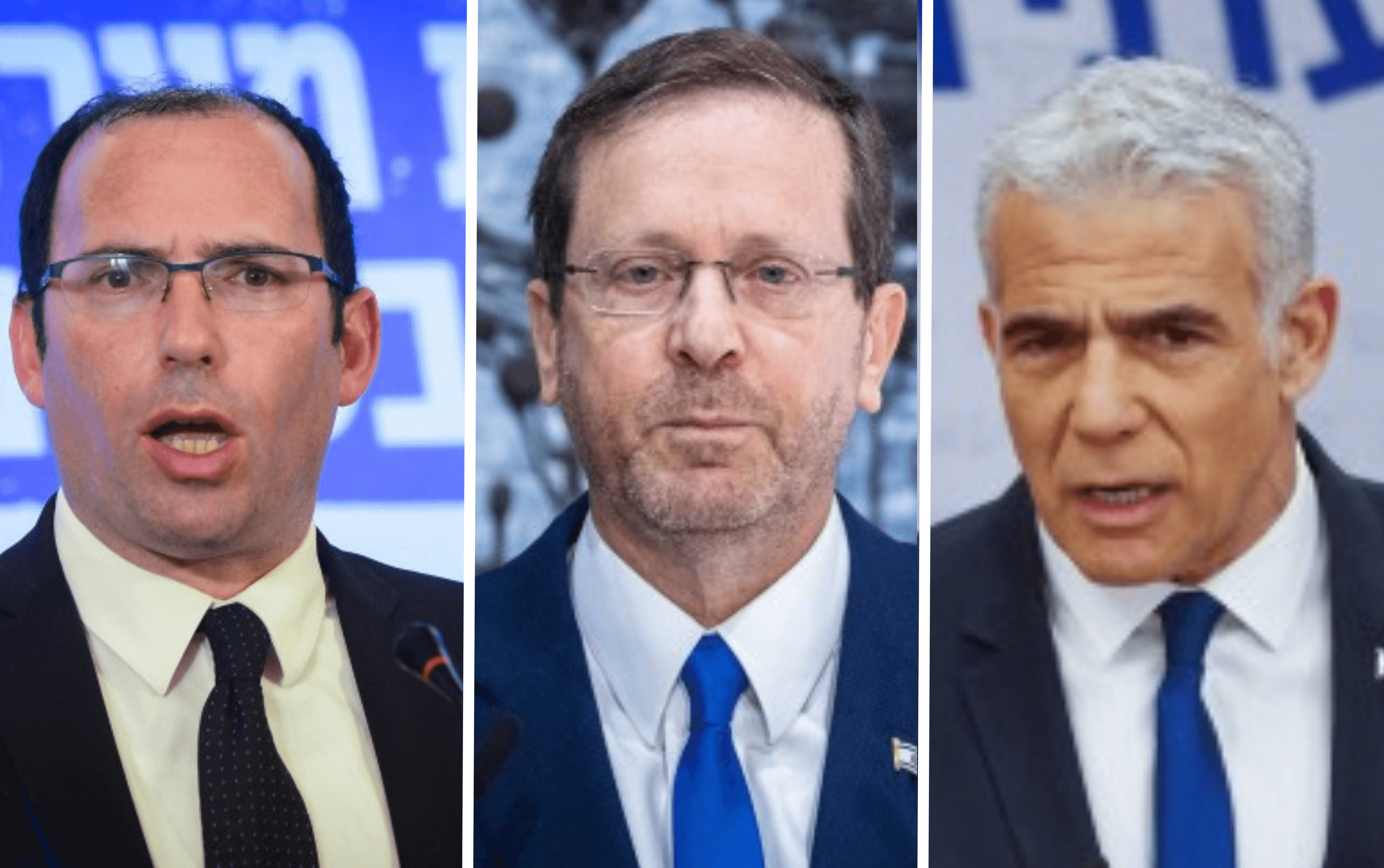 רוטמן, לפיד והרצוג. צילום: אבשלום ששוני, אוליביה פיטוסי, פלאש 90