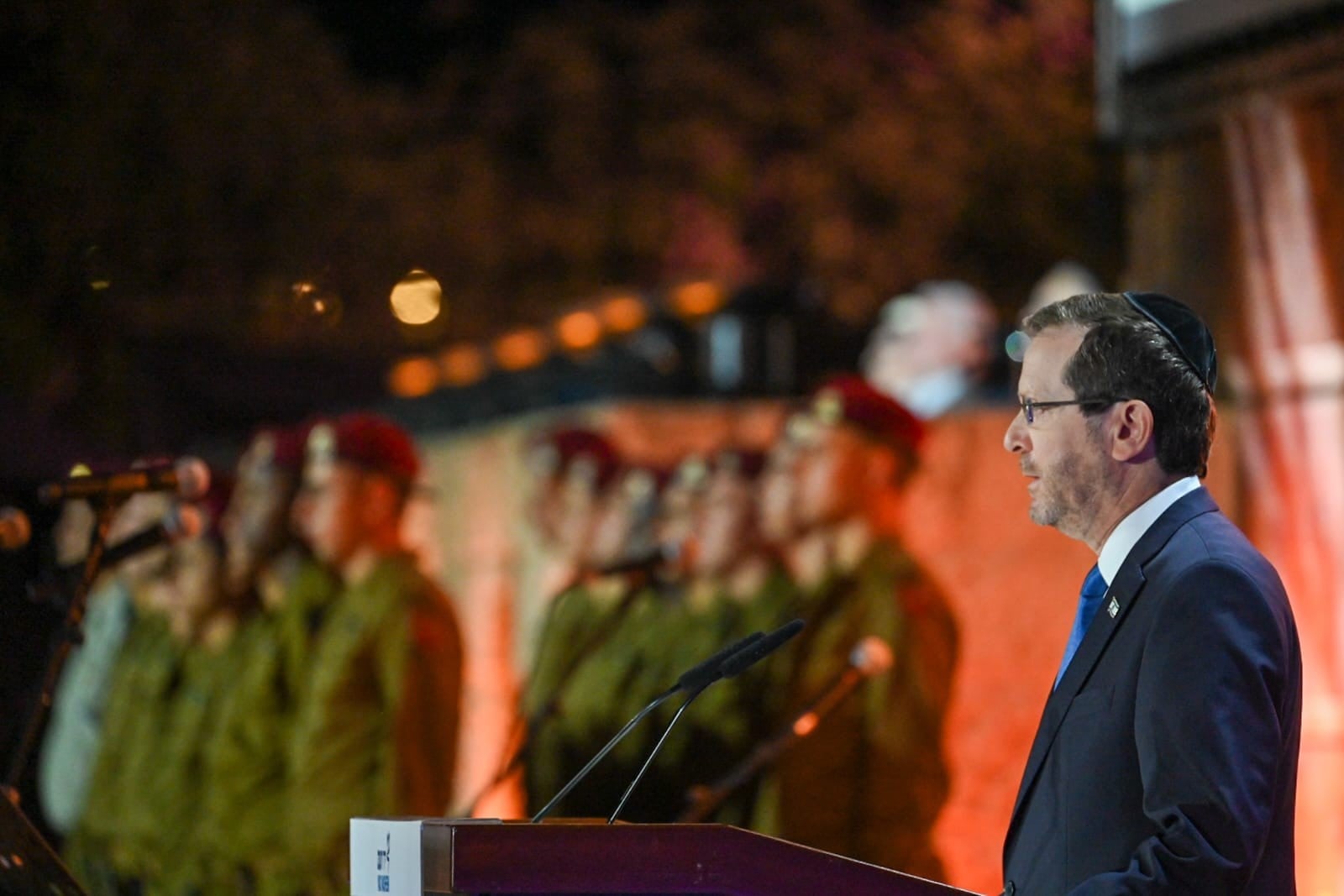 הנשיא הרצוג בעצרת בהר הרצל | קרדיט צילום: קובי גדעון/ לע״מ