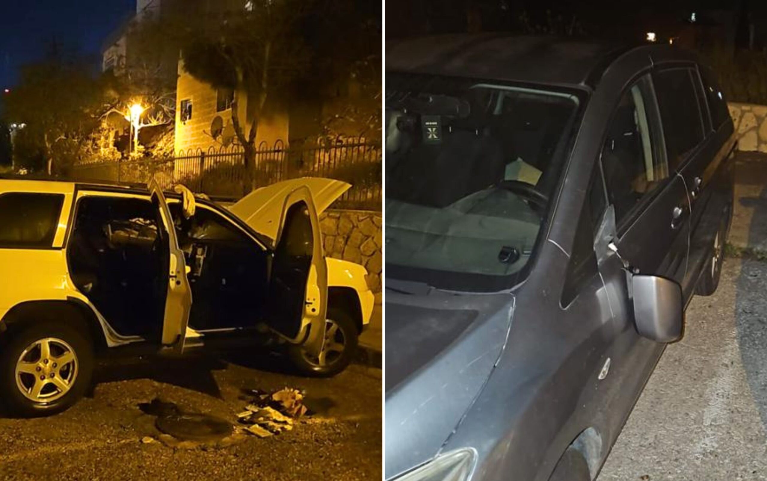 כוחותינו ירו במחבל ערבי לאחר שע"פ החשד פגע ב-10 כלי רכב והצית אחד מהם