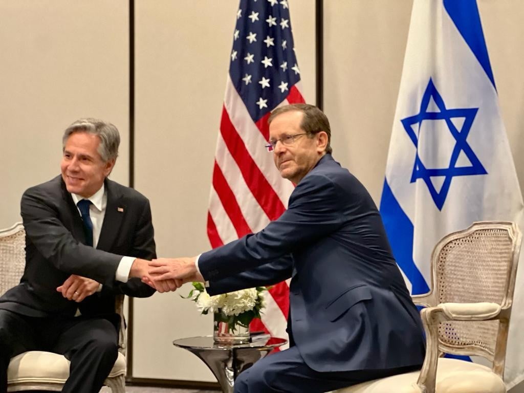 בלינקן לנשיא הרצוג: "ארה"ב מחויבת עמוקות לתהליך הנורמליזציה"