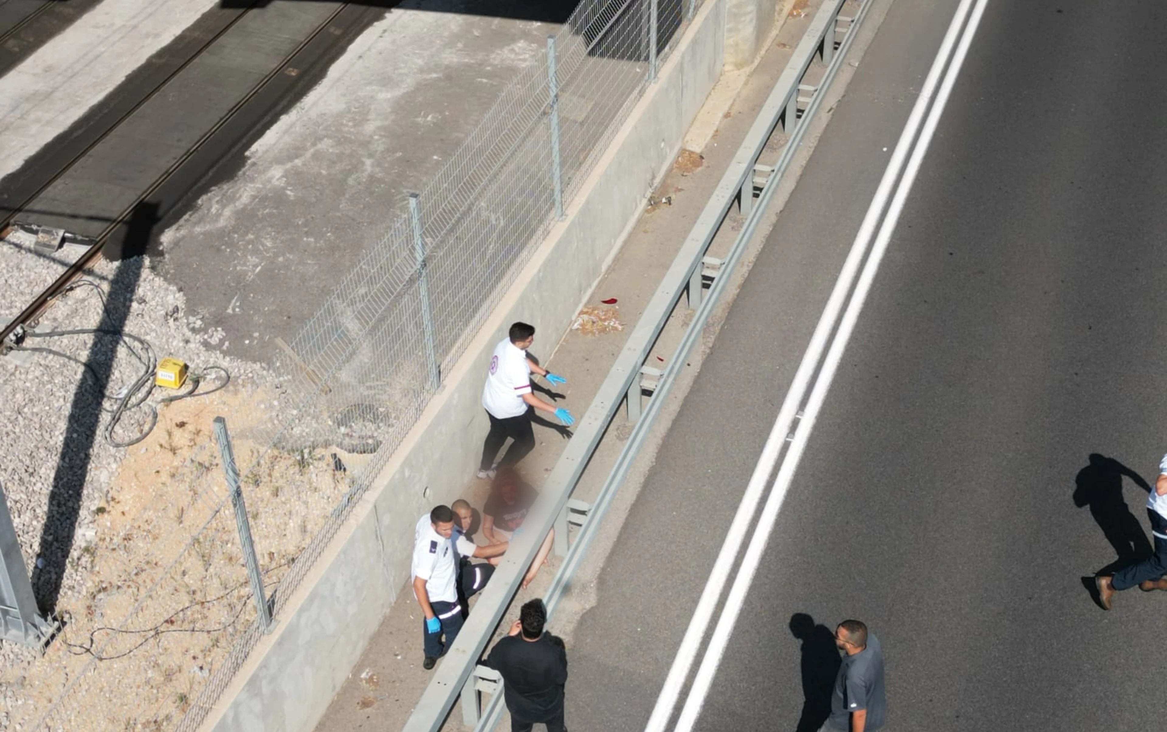 המפגינה שנפגעה מרכב חולף בכביש 531 | קרדיט: טיפאני וינר