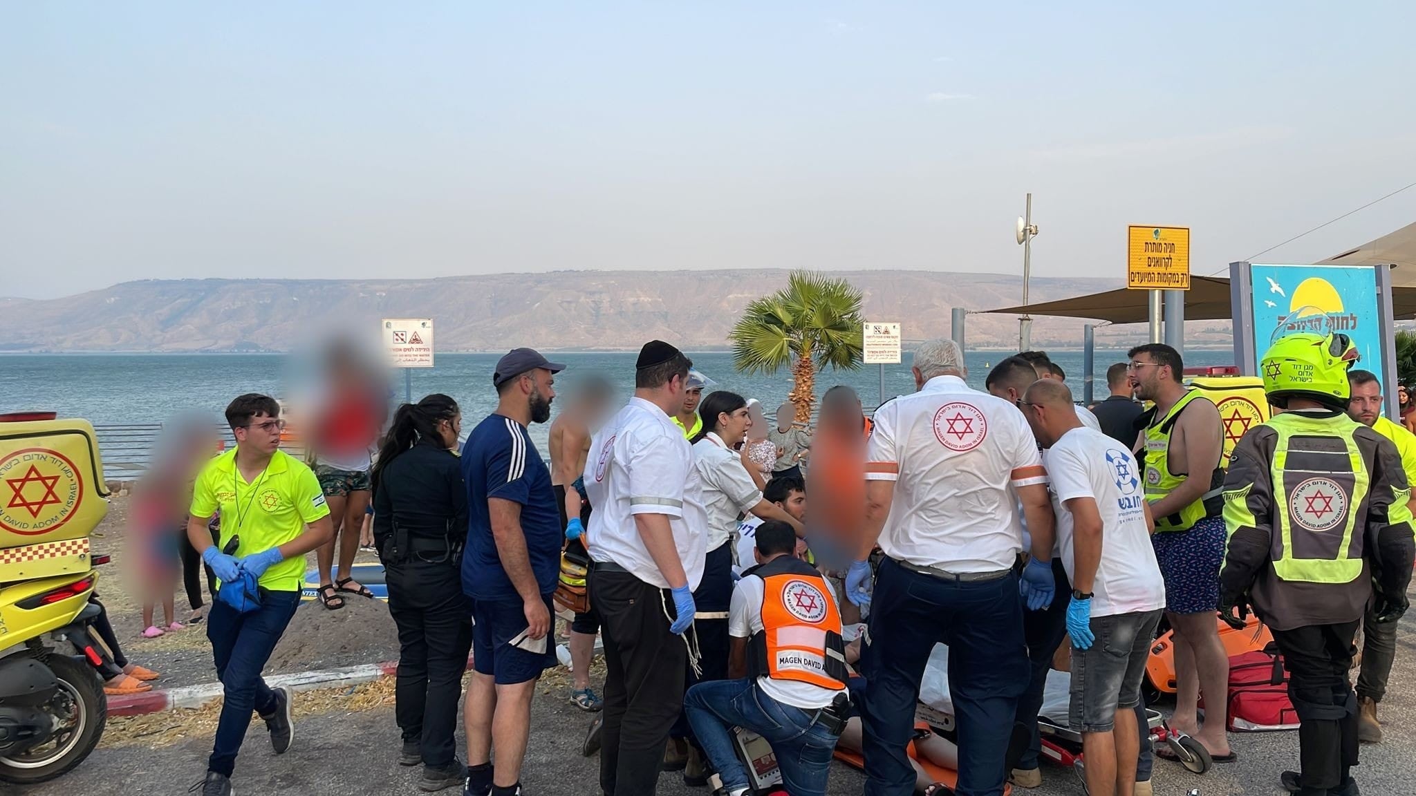זירת האירוע בכינרת | קרדיט צילום: תיעוד מבצעי מד"א