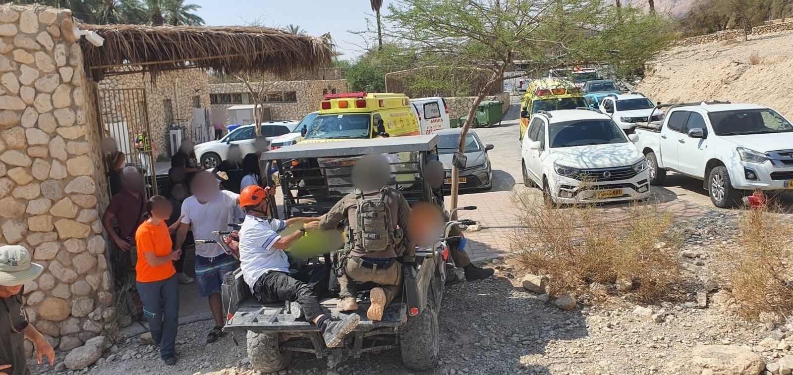 מפולת הסלעים בעין גדי: בן 5 נהרג, 8 נפצעו