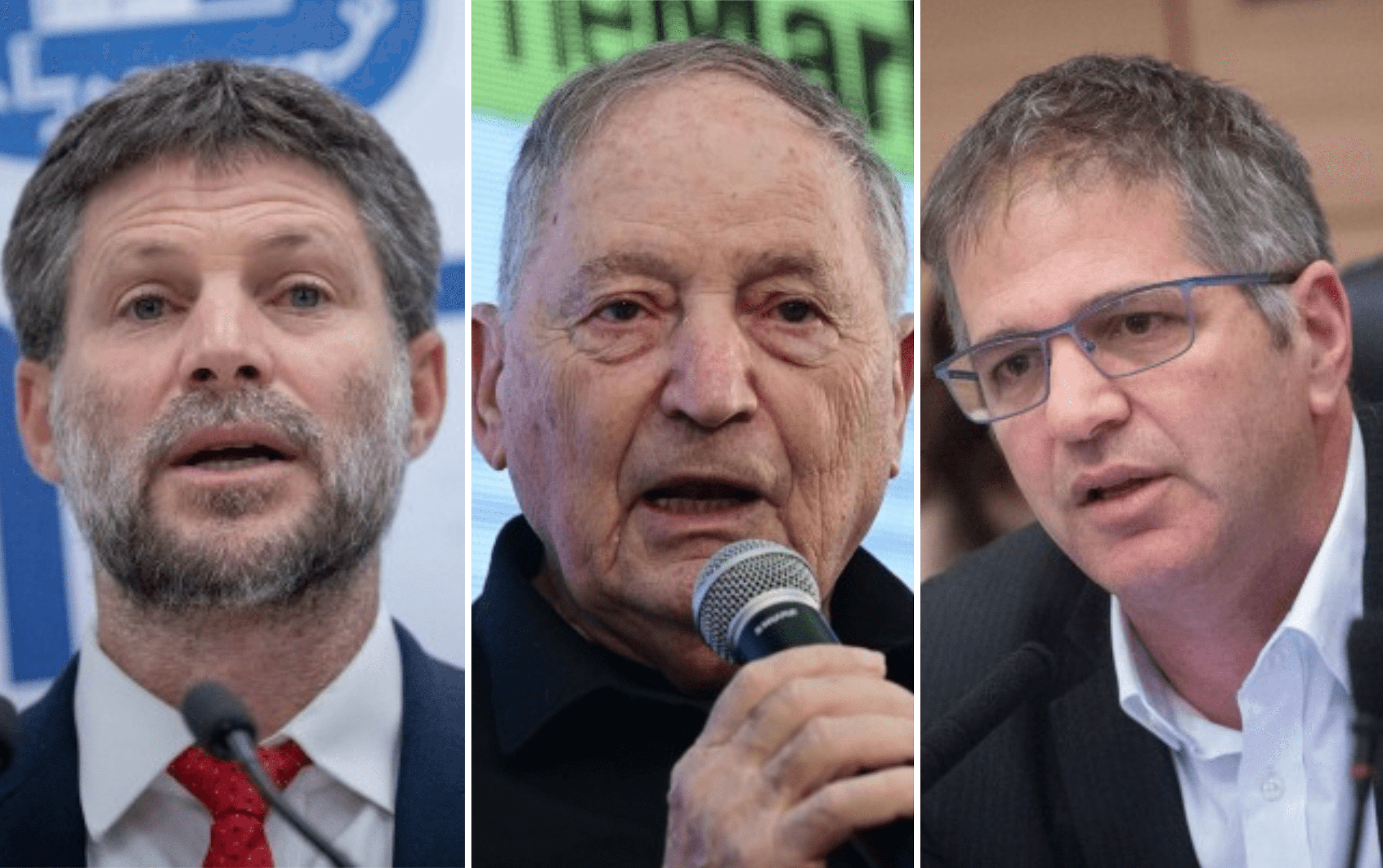 שר החינוך יואב קיש, יו"ר ארגון המורים רן ארז והשר סמוטריץ' | צילום: תומר נויברג, מרים אלסטר, חיים גולדברג פלאש 90