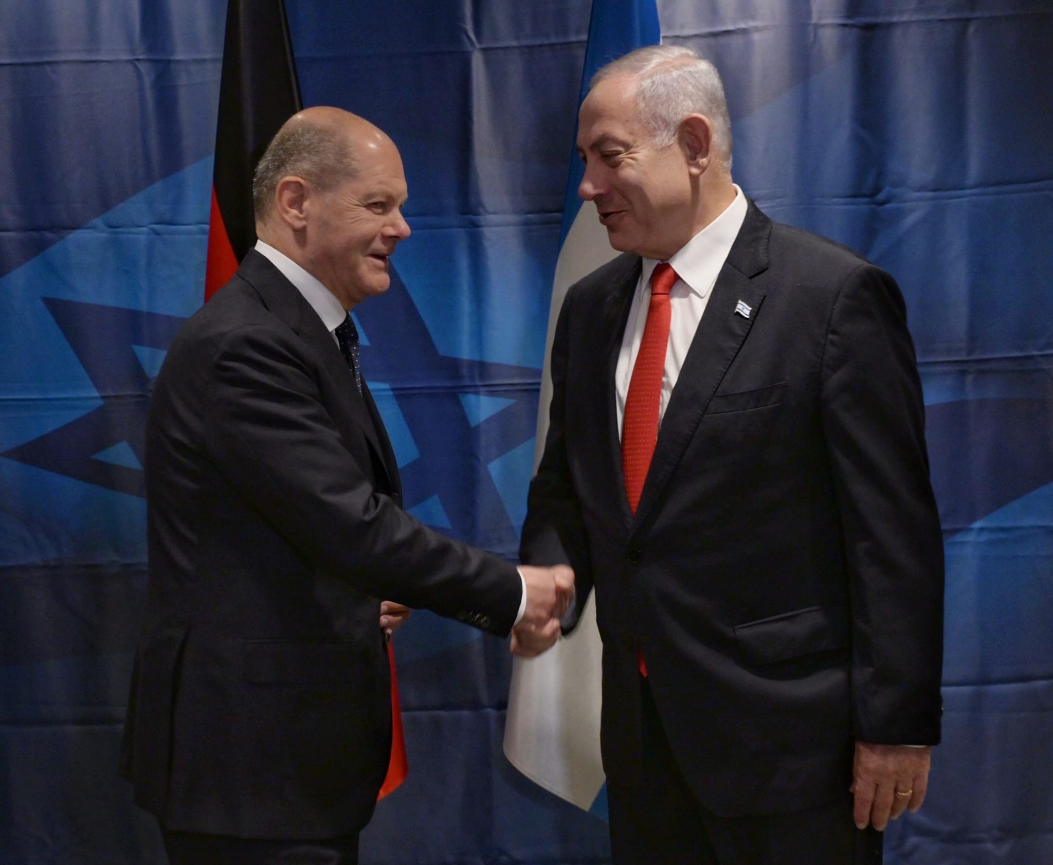 רה"מ נתניהו וקנצלר גרמניה אולף שולץ | צילום: אבי אוחיון, לע"מ