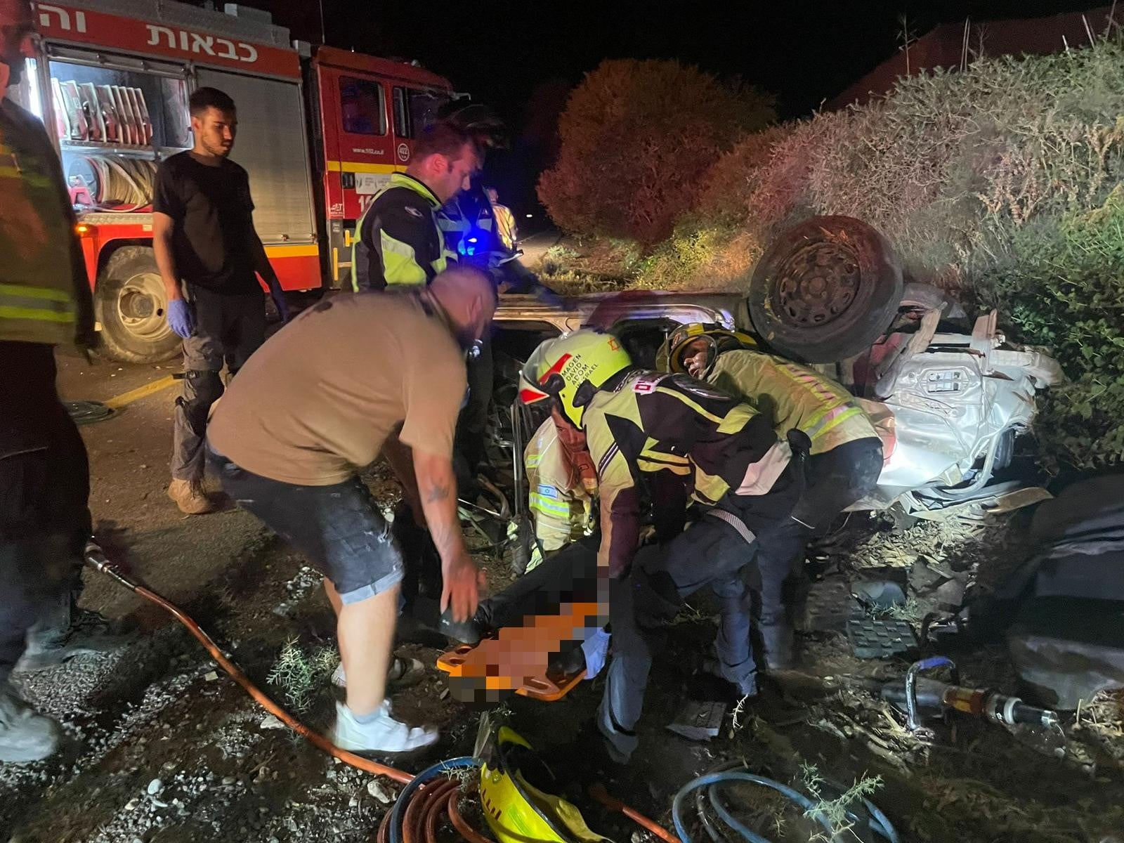 הקטל בכבישים: הרוג וארבעה פצועים מהתהפכות רכב בכביש 92
