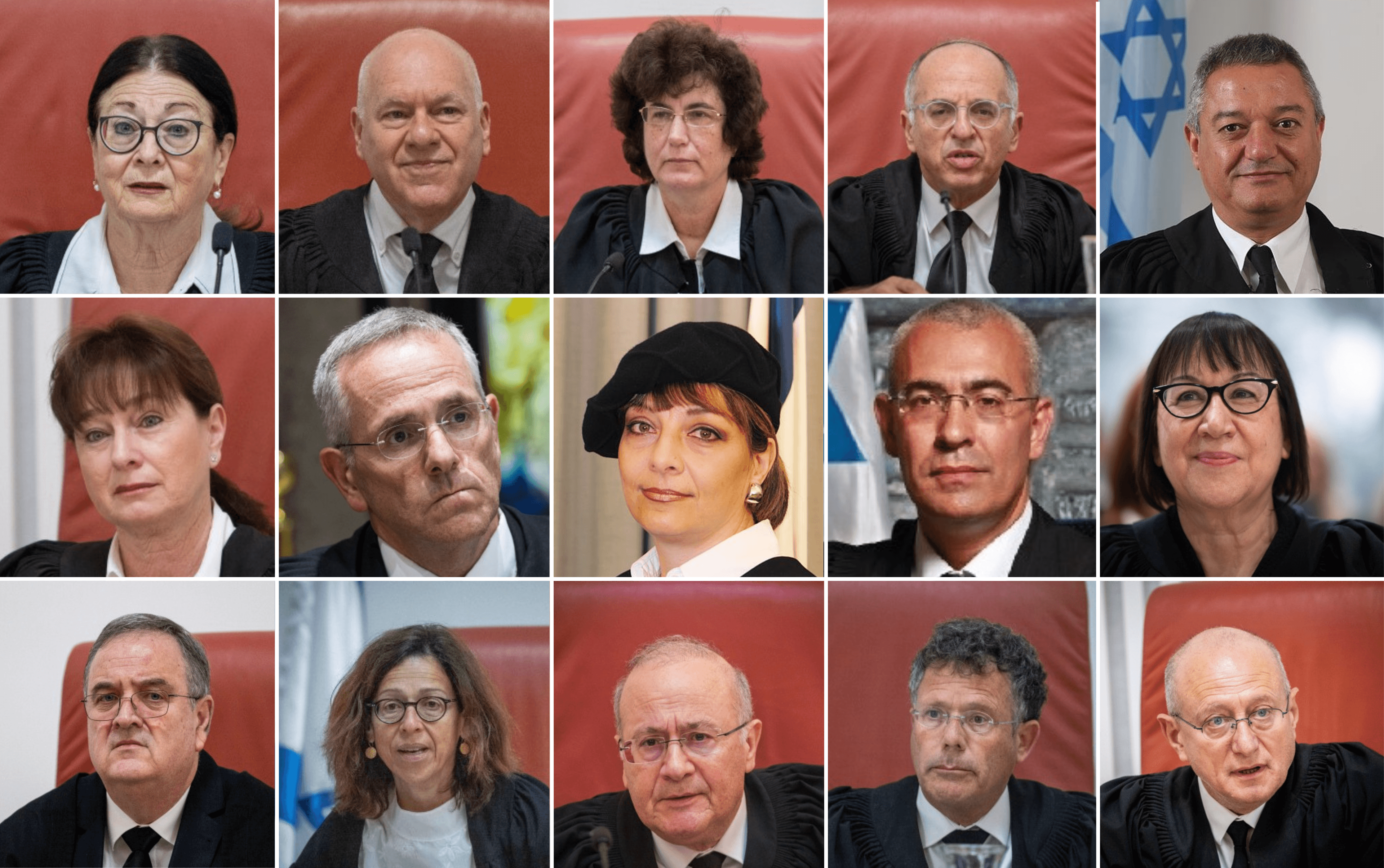 שופטי ביהמ"ש העליון, ספטמבר 2023 | צילום: יונתן זינדל, נועם פנטון, פלאש 90, דוברות מערכת המשפט