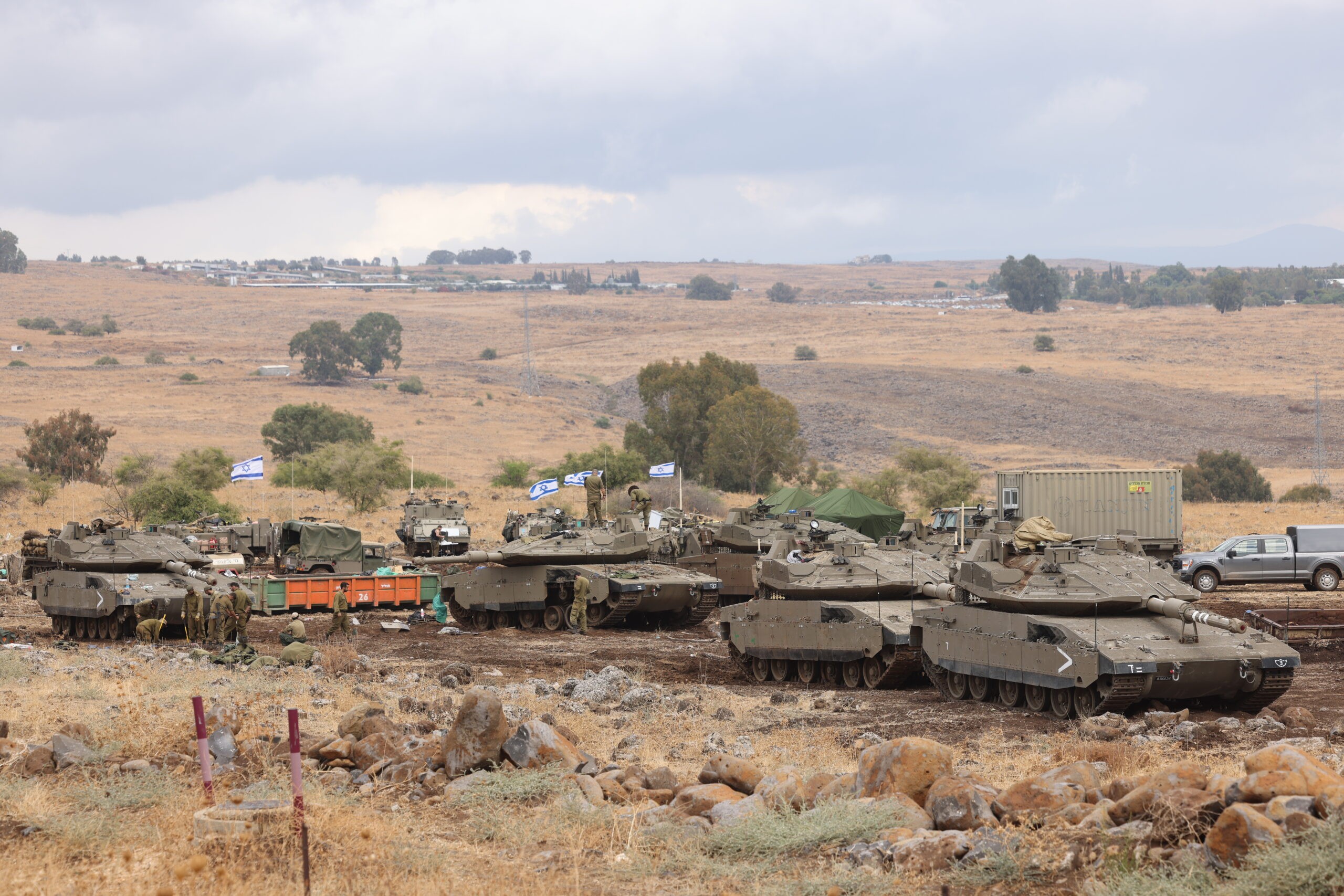  כוחות צה"ל נערכים בגבול לבנון | צילום: דוד כהן, פלאש 90